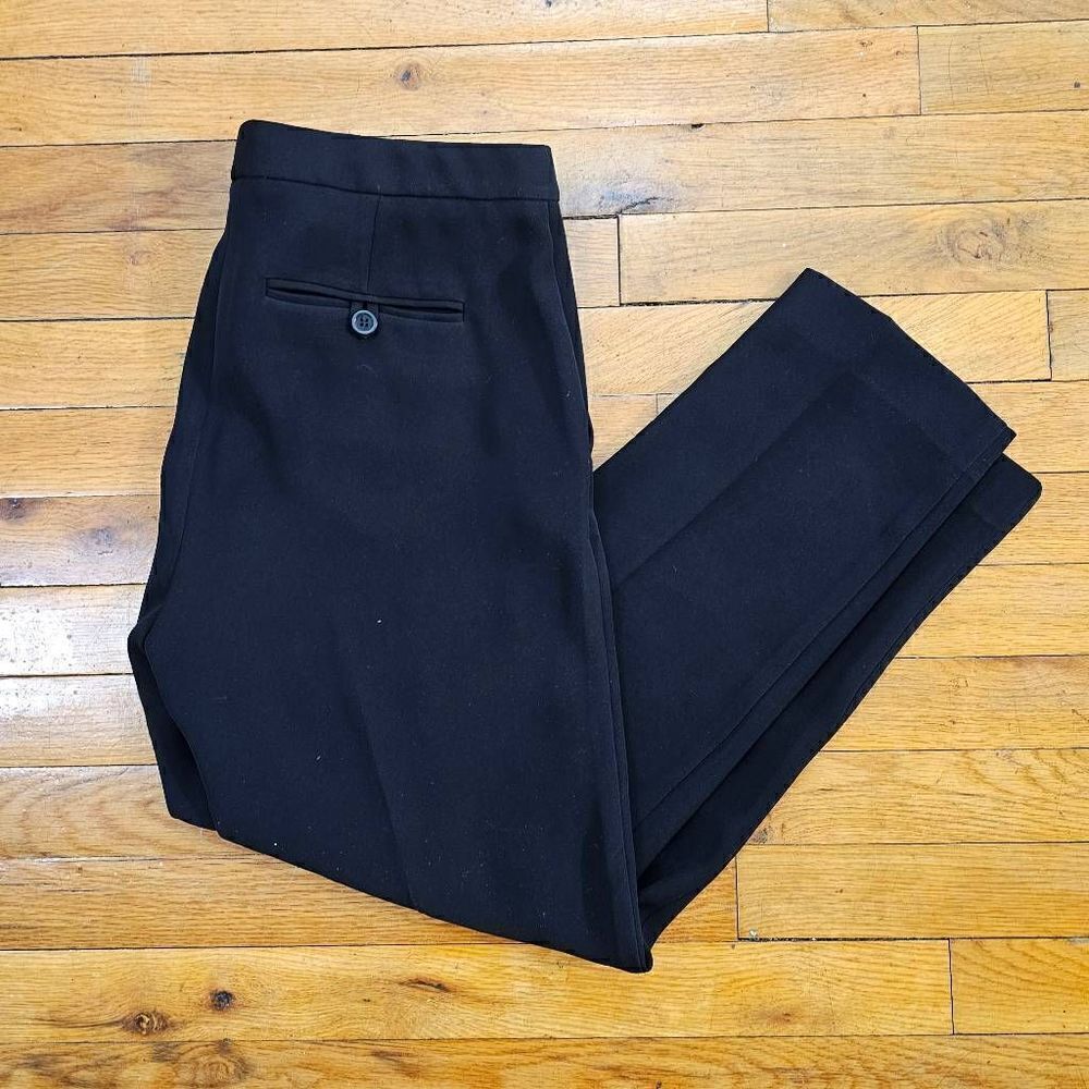 Theory Black Straight Leg Cropped Dress Pant Womens Size 8